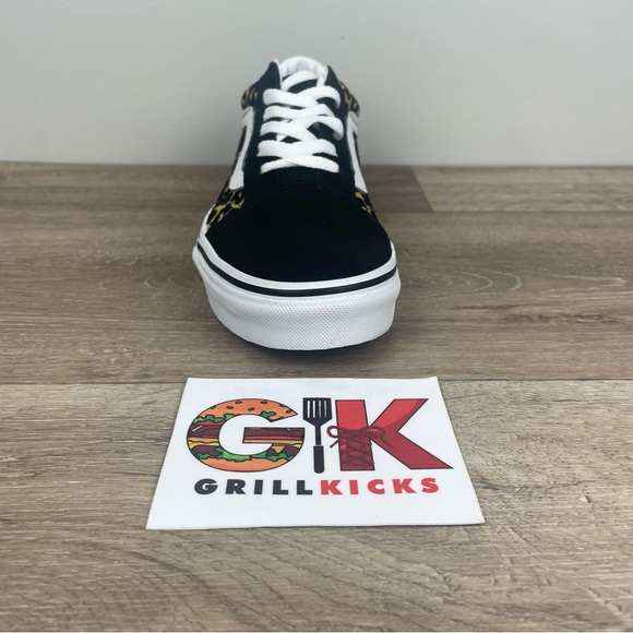 NEW Vans Old Skool Women's/Kids Cheetah Leopard Glitter Low Athletic Skate - Picture 4 of 5